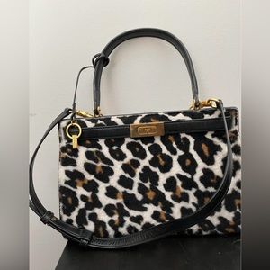 Tory Burch Lee Radziwell leopard tote.
